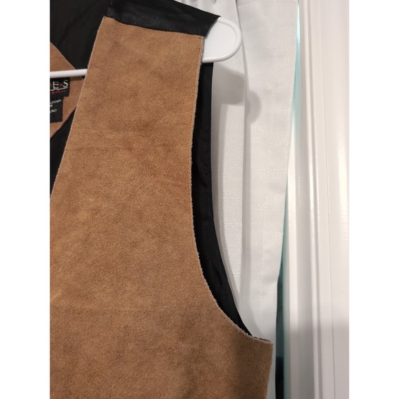 Tribes Suede Tan Leather‎ Vest Mens XL Metal Snaps Lined Cowboy Western - Picture 5 of 9